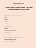 Anatomy and physiology - EXAM 1 Seminole State Coleman Exam Study Guide.