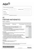 AQA AS FURTHER MATHEMATICS Paper 2 Statistics 7366/2S question paper june 2024