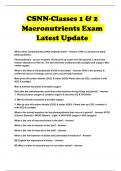 CSNN-Classes 1 & 2 Macronutrients Exam Latest Update 