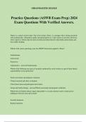 Practice Questions (ASWB Exam Prep) 2024 Exam Questions With Verified Answers.