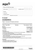 AQA A-level ECONOMICS Paper 3 Economic Principles and Issues 7136/3 question paper june 2024