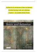 TEST BANK For An Introduction to Brain and Behavior, 7th Edition by Bryan Kolb, Ian Q. Whishaw, All Chapters 1 to 16 complete Verified editon