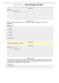 BIO 123 Quiz 1  the Study of Life /Answers