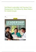 Test Bank Leadership And Nursing Care Management 7th Edition By Diane Huber M. Lindell Joseph