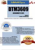 DTM3609 Assignment 8 (COMPLETE ANSWERS) PORTFOLIO 2024 - DUE 10 October 2024