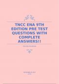 TNCC ENA 9TH EDITION PRE TEST QUESTIONS WITH COMPLETE ANSWERS!!