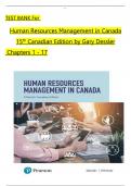 TEST BANK For Human Resources Management in Canada, 15th Canadian Edition, All Chapters 1 to 17 complete Verified editon