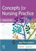 Test Bank for Concepts for Nursing Practice (3rd Ed) By Jean Giddens|  All Chapters |Latest Update 2024|Complete Guide A+.