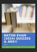 BATON EXAM (2024) QUIZZES & ANS!!