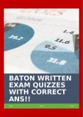 BATON WRITTEN EXAM QUIZZES WITH CORRECT ANS!!