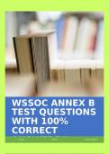 WSSOC ANNEX B TEST QUESTIONS WITH 100% CORRECT ANSWERS!!