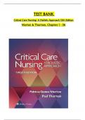 TEST BANK For Critical Care Nursing- A Holistic Approach, 12th Edition by Morton Fontaine, All Chapters 1 to 56 complete Verified editon ISBN:9781975174453