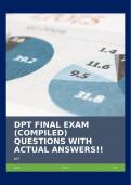 DPT FINAL EXAM (COMPILED) QUESTIONS WITH ACTUAL ANSWERS!!