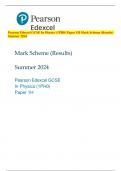 Pearson Edexcel GCSE In Physics (1PH0) Paper 1H Mark Scheme (Results)  Summer 2024 