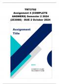 TRT3702 Assignment 4 (ANSWERS) Semester 2 2024 - DISTINCTION GUARANTEED