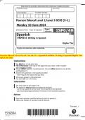 Pearson Edexcel Level 1/Level 2 GCSE (9–1) Spanish PAPER 4: Writing in Spanish Higher Tier  QP JUNE 2024 