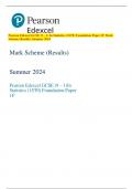 Pearson Edexcel GCSE (9 – 1) In Statistics (1ST0) Foundation Paper 1F Mark  Scheme (Results) Summer 2024