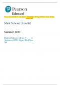 Pearson Edexcel GCSE (9 – 1) In Statistics (1ST0) Higher Tier Paper 2H Mark Scheme (Results)  Summer 2024 