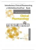 Introductory Clinical Pharmacolgy 12th Edition FordTest Bank 