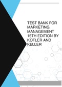 TEST BANK FOR MARKETING MANAGEMENT 15TH EDITION BY KOTLER AND KELLER