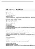 MKTG 524 - Midterm questions and answers.