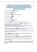 NURS 171 Unit 2 Test Vital signs, Assessment Review Questions and Correct Answers