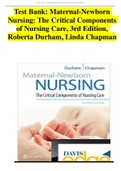 Test Bank: Maternal-Newborn Nursing: The Critical Components of Nursing Care, 3rd Edition, Roberta Durham, Linda Chapman