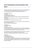 Ch 8 Therapeutic Communication Test Bank  for Communication in Nursing 8th Edition Julia Balzer Riley Questions & Complete Solutions 2024/2025.