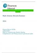 Pearson Edexcel GCE In Arabic 9AA0 Paper 01 Translation into English, Reading  Comprehension and Writing (research question) in Arabic Mark Scheme (Results)  Summer 2024