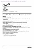 Actual 2024 AQA GCSE DRAMA 8261/W Component 1 Understanding Drama Merged Question Paper + Mark Scheme