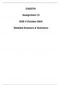 CAS3701 Assignment 12 (Detailed Answers & Solutions) Due 4 OCTOBER 2024