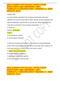 HESI PHARM PHYCOLOGY INTRO EXAM QUESTIONS AND ANSWERS 100% CORRECTLY/VERIFIED BEST GRADED A+ NEW UPDATE 2022