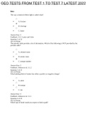 ERSC181 B001 GEO TESTS ( TEST 1 - TEST 7 COMBINED) LATEST 2022 A+ GRADED