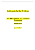 Solution Manual for Risk Management and Financial Institutions, 4th Edition, John C. Hull
