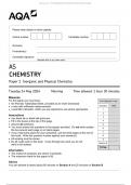 AQA AS Level Chemistry Paper 1 Question Paper 2024 [VERIFIED]