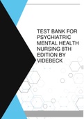 TEST BANK FOR PSYCHIATRIC MENTAL HEALTH NURSING 8TH EDITION BY VIDEBECK