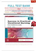 Full test bank for Success in Practical/Vocational Nursing: From Student to Leader 10th  Edition by Lisa Carroll PhD RN (Author) Questions And Answers Graded A+ 