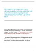 NFHS SOCCER CERTIFICATION TEST 2024 ACTUAL EXAM COMPLETE 150 QUESTIONS AND CORRECT DETAILED ANSWERS (VERIFIED ANSWERS) |ALREADY GRADED A+||BRAND NEW!!