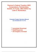 Solutions for Pearson's Federal Taxation 2025 Corporations, Partnerships, Estates, & Trusts, 38th Edition by Richardson (All Chapters included)