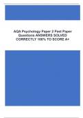 AQA Psychology Paper 2 Past Paper Questions ANSWERS SOLVED CORRECTLY 100- TO SCORE