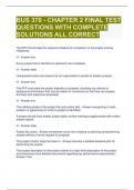 BUS 370 - CHAPTER 2 FINAL TEST QUESTIONS WITH COMPLETE SOLUTIONS ALL CORRECT 