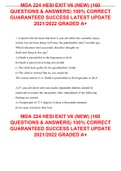 MDA 224 HESI EXIT V6 (NEW) (160 QUESTIONS & ANSWERS) 100% CORRECT GUARANTEED SUCCESS LATEST UPDATE 2021/2022 GRADED A+