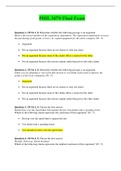 PHIL 347N Final Exam Latest 2020 Complete Solution,(latest 2022) PHIL 347N Critical Reasoning - Chamberlain College.