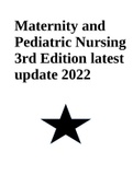 Test Bank For Maternity and Pediatric Nursing 3rd Edition latest update 2022