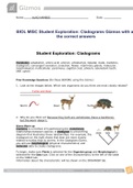 BIOL MISC Student Exploration Cladograms Gizmos with all the correct answers