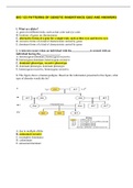 BIO 123 PATTERNS OF GENETIC INHERITANCE QUIZ AND ANSWERS