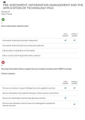 PRE-ASSESSMENT: INFORMATION MANAGEMENT AND THE APPLICATION OF TECHNOLOGY PIGC