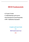 HESI RN Fundamentals Exam (15 Real and Practice Exam, 1000+ Q & A, Latest-2022) / RN HESI Fundamentals Exam / Fundamentals HESI RN Exam / Fundamentals RN HESI Exam |Complete Document for HESI Exam |