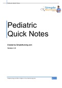 Pediatric Quick Notes|complete Summer 2022 complete guide, to help you Ace on you studies 82% or Higher on Your Next Nursing Test.