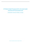 ATI Mental Health Proctored 2019, Ati mental health proctored 2019 and practice test mental health (University of Nevada, Las Vegas)